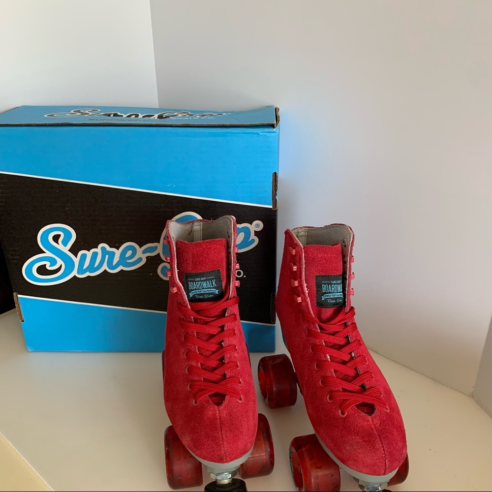 Sure-Grip Red Boardwalk Skates Outdoor